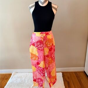 Lilly Pulitzer Floral Ankle Pants - Pink, Red, Yellow